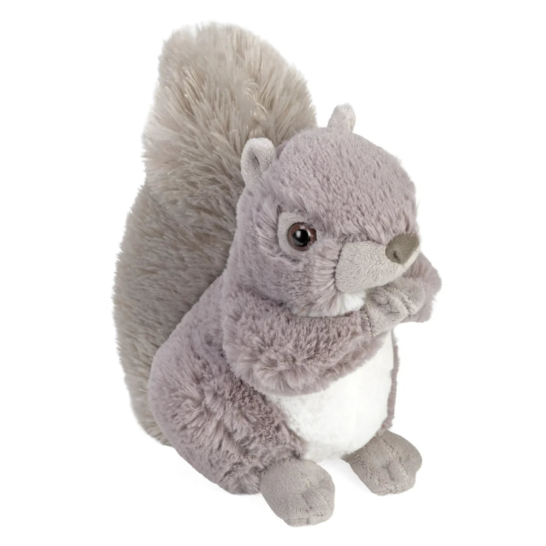 Plush toy squirrel on a white background