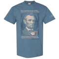 Abraham Lincoln T-Shirt in blue features a bold portrait, the Gettysburg Address as a quote, and the Museum's logo on the right sleeve.