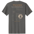 March on Washington T-Shirt in gray features the 1963 “Lincoln Memorial Program,” “We Shall Overcome,” tan lettering with civil rights event details, and a circular march logo.
