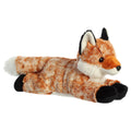 The Fox Plush features orange and white fur, black-tipped ears and paws, a white-tipped tail, and lies down with front legs extended—capturing the charm of Pennsylvania wildlife.