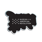 The 1776 Magnet features a black irregular shape with white stars and "Museum of the American Revolution" text, celebrating Revolutionary history against a clean white background.