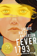 Book cover of 'Fever 1793' by Laurie Halse Anderson with a stylized illustration of a woman's face.