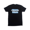 Created Equal T-Shirt displayed flat on a white background, featuring the phrase “CREATED EQUAL” in bold white letters partially overlaying a blue rectangle. This patriotic shirt is a subtle tribute to American history, making it an ideal Declaration of Independence-themed tee for anyone who values equality and freedom.