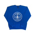 The James Forten Crewneck Sweatshirt is a blue pullover featuring a white circular logo with a ship and the text “James Forten Sailmaker 1798” on the front center, honoring African American entrepreneur James Forten and his historic sailmaking business.