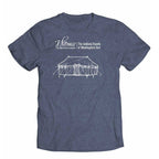 The Witness to Revolution T-Shirt is a heather-blue tee featuring a white line drawing of Washington's Tent and the words "Witness to Revolution" above.