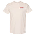 Off-white Museum T-Shirt, Short Sleeve, features "Museum of the American Revolution" printed in red and blue on the upper left chest.