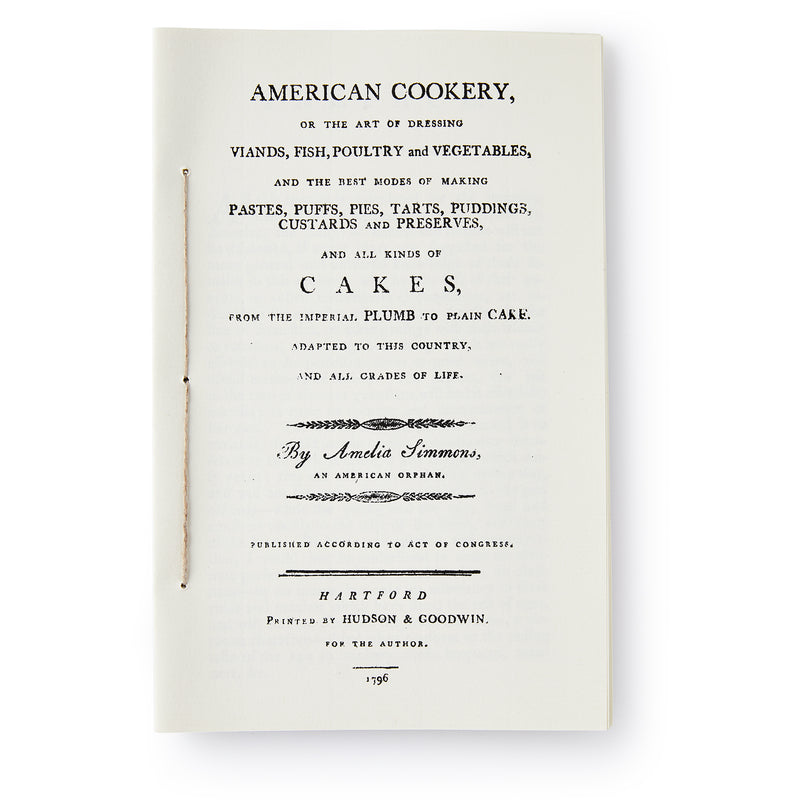 The American Cookery Pamphlet, published by Hudson & Goodwin in Hartford in 1796, showcases classic recipes and cooking methods, marking a significant piece of American culinary history.