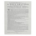 Textual representation of the Declaration of Independence on a gray background