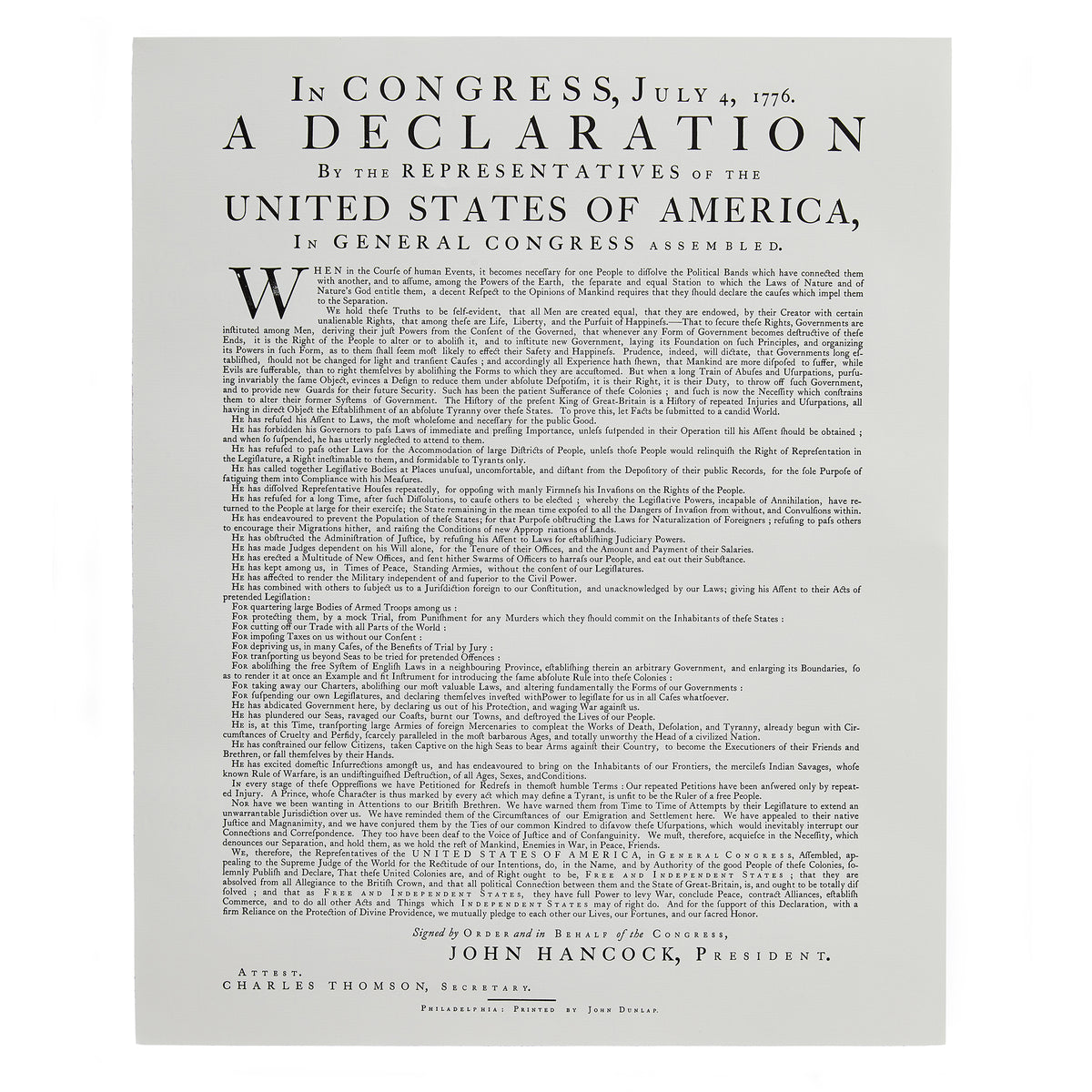 Philadelphia Declaration of Independence – Museum of the American ...