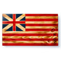 The Grand Union Wooden Flag displays the historic American flag design — red and white stripes with the British Union Jack in the corner — creating a striking patriotic decor piece against a white background.