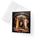 The Lafayette Parade Banner Note Card features an ornate historic illustration of two figures flanking a portrait, with the text “Presented by the Victuallers of Philadelphia. Columbus’s Honoured Guest.” Envelopes included.