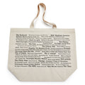 The Philadelphia Pride Ecotote is a beige cotton canvas tote with two handles, featuring a black collage of Philly landmarks, foods, and icons.
