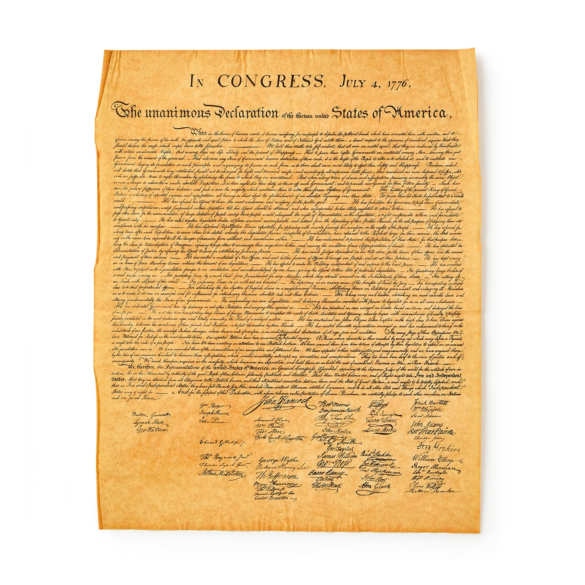 The Documents of Freedom Set features scans of iconic U.S. documents, including the Declaration of Independence (July 4, 1776), with original handwriting and signatures, alongside the Constitution and Bill of Rights on aged parchment.