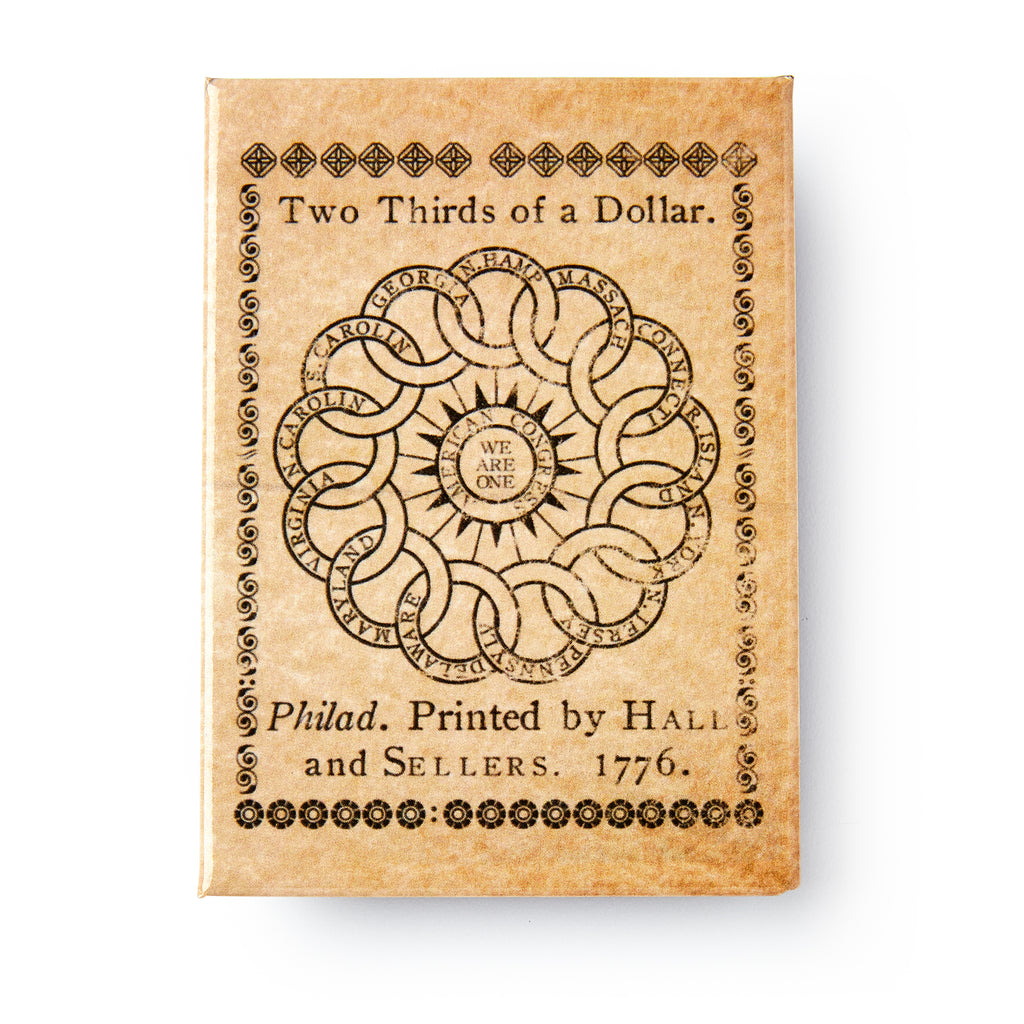 Vintage-style design of the Circle of States on a beige background