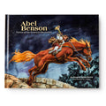 The cover of Abel Benson features the young hero riding a horse at night, blowing a horn under a starry sky, with trees in the background.