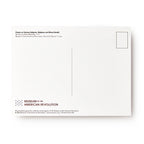 The Phillis Wheatley Postcard from the Museum of the American Revolution features a blank back with a stamp box, dividing line, and printed credit to poet Phillis Wheatley and donor Dr. Marion T. Lane.