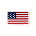 The Francis Hopkinson Flag Patch is a rectangular iron-on patch with red and white stripes, a blue field of 15 white stars, and white stitched borders—perfect for celebrating American history.
