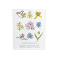 A Pennsylvania Wildflower Art Print featuring illustrations of nine native wildflowers with their names labeled at the bottom, serving as elegant wall decor.