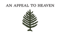 The An Appeal to Heaven Flag Sticker displays black "AN APPEAL TO HEAVEN" text above a dark green pine tree, inspired by Washington's Cruisers Flag—making it a durable and unique addition to any sticker collection.