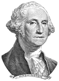 This George Washington Engraving Sticker features a black and white portrait of Washington in colonial-era clothing with curled hair. Premium-quality, durable, and perfect for decorating any surface.