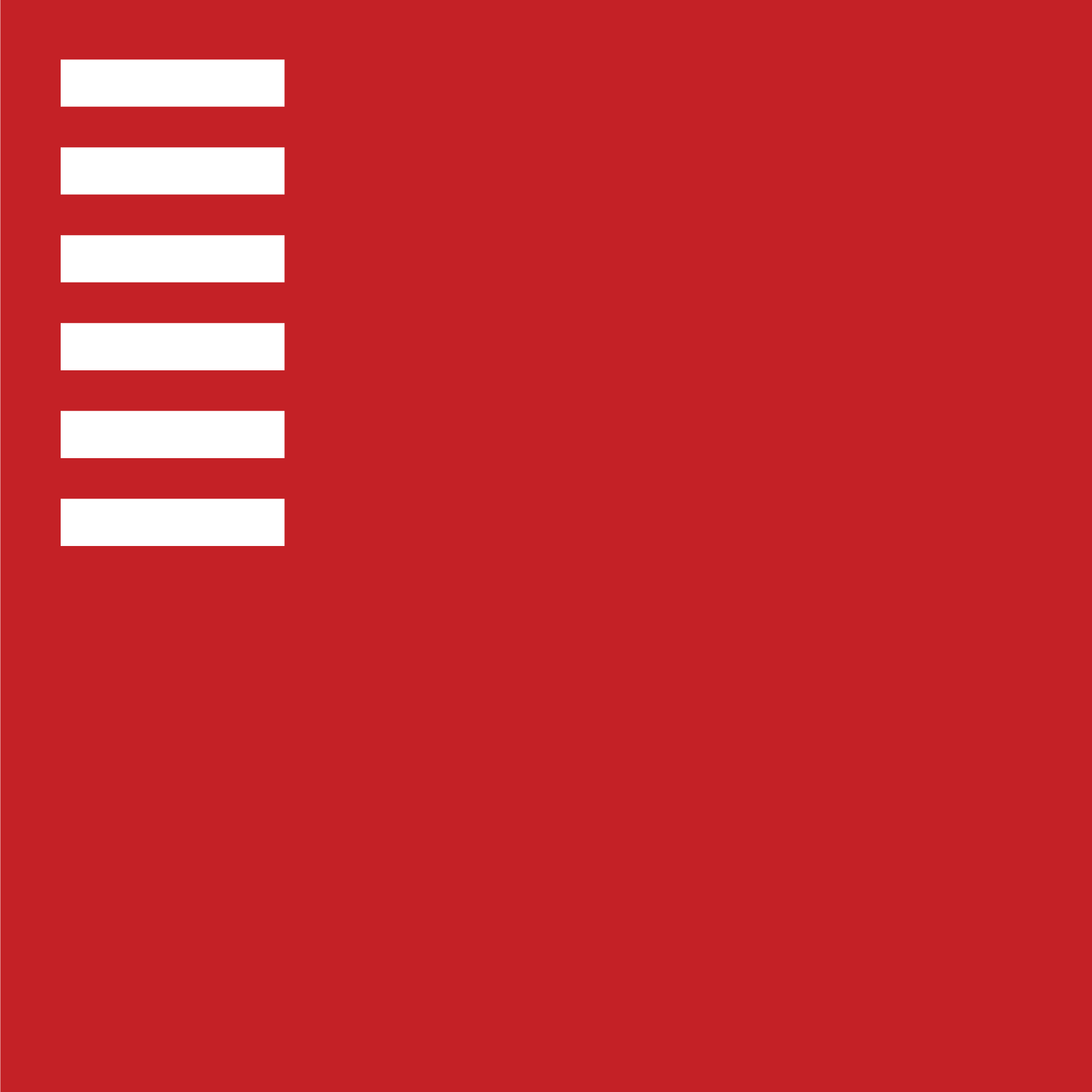 The Forster Flag Sticker features a solid red design with six short white horizontal lines stacked near the upper left corner, inspired by Revolutionary-era flags for a minimalist look.