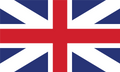 The British King's Colors Flag Sticker features historic UK flag elements — a red cross on blue with white and red diagonals — offered as a weather-resistant, durable sticker.