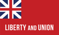 The Taunton Flag Sticker features a red background with the British Union Jack in the top left and "LIBERTY AND UNION" boldly printed in white across the lower right, capturing its historic heritage.